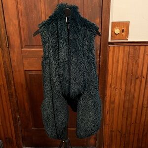 Jolt Deep Teal Faux Fur Vest